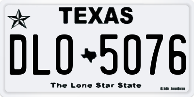 TX license plate DLO5076