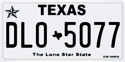 TX license plate DLO5077