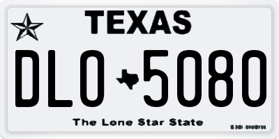 TX license plate DLO5080