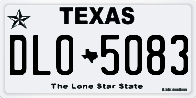 TX license plate DLO5083