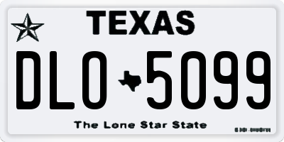 TX license plate DLO5099