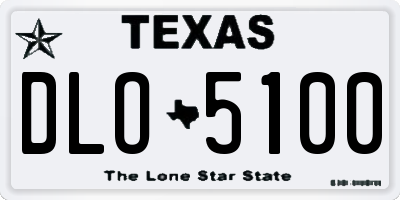 TX license plate DLO5100