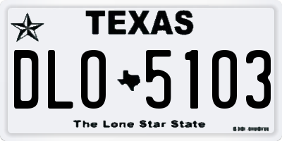 TX license plate DLO5103