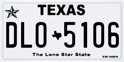 TX license plate DLO5106