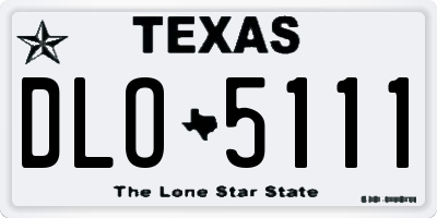 TX license plate DLO5111
