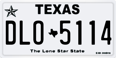 TX license plate DLO5114
