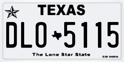 TX license plate DLO5115
