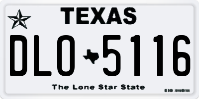 TX license plate DLO5116