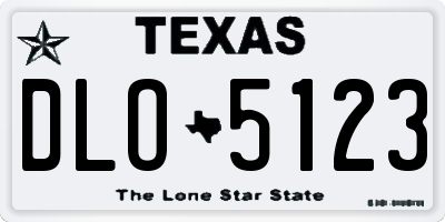 TX license plate DLO5123