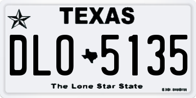 TX license plate DLO5135
