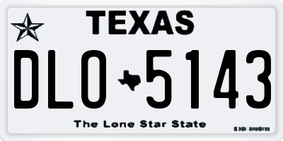 TX license plate DLO5143