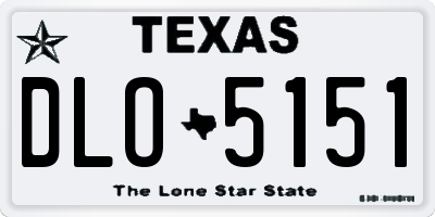 TX license plate DLO5151