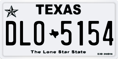 TX license plate DLO5154