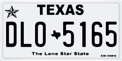 TX license plate DLO5165