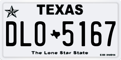 TX license plate DLO5167
