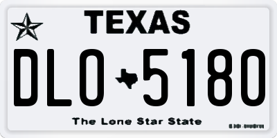 TX license plate DLO5180