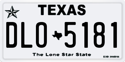 TX license plate DLO5181