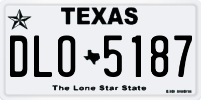 TX license plate DLO5187