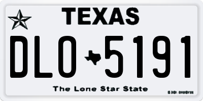 TX license plate DLO5191
