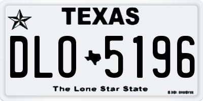 TX license plate DLO5196