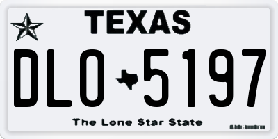 TX license plate DLO5197