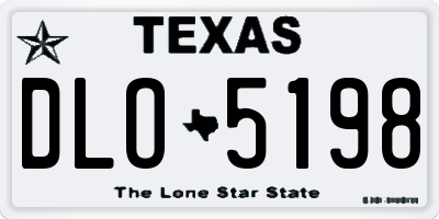 TX license plate DLO5198