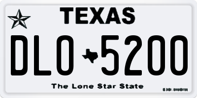 TX license plate DLO5200