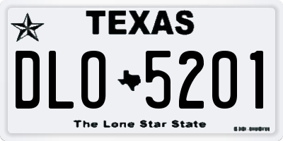 TX license plate DLO5201