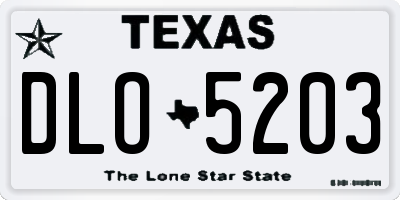TX license plate DLO5203