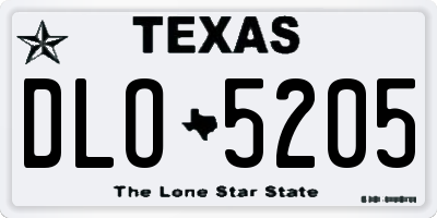 TX license plate DLO5205