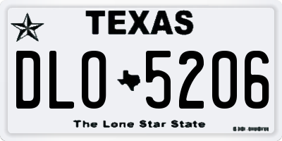 TX license plate DLO5206