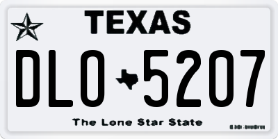 TX license plate DLO5207