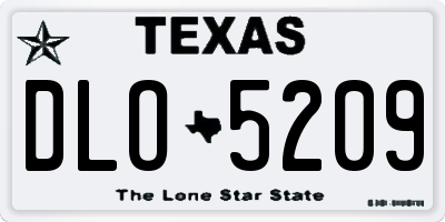 TX license plate DLO5209