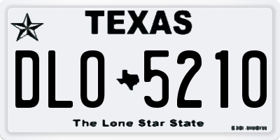 TX license plate DLO5210