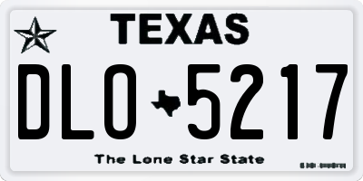TX license plate DLO5217