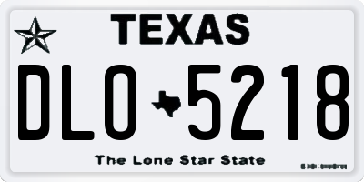 TX license plate DLO5218