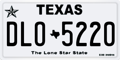 TX license plate DLO5220