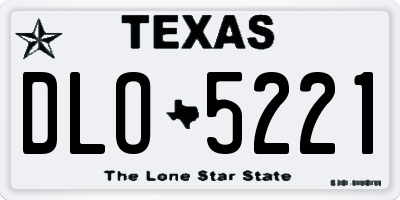 TX license plate DLO5221