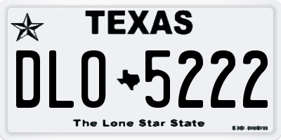 TX license plate DLO5222