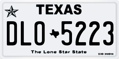 TX license plate DLO5223