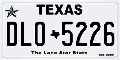 TX license plate DLO5226