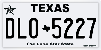 TX license plate DLO5227