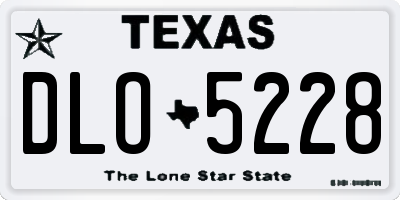 TX license plate DLO5228