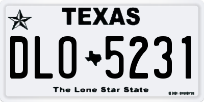 TX license plate DLO5231