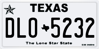 TX license plate DLO5232