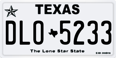 TX license plate DLO5233