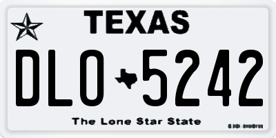 TX license plate DLO5242