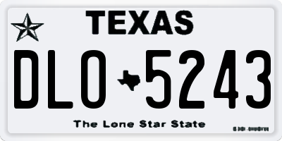 TX license plate DLO5243
