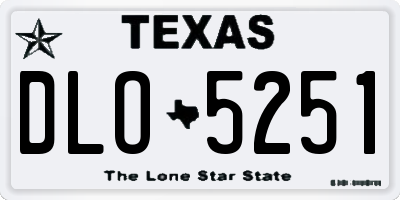 TX license plate DLO5251