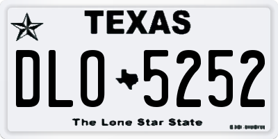 TX license plate DLO5252